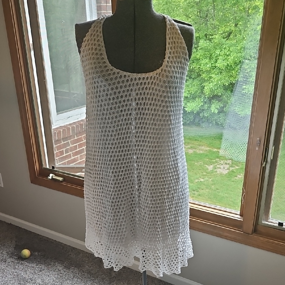 Mesh and crochet racerback dress